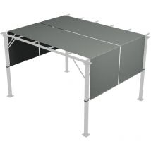 Outsunny - Lot de 2 toiles de rechange pergola rétractable 3 x 3 m polyester anti-UV30+ anthracite