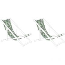2 Toiles de Transat 113 x 44 cm en Polyester Vert Anzio / Avellino