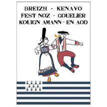 Lot de 2 torchons 50 x 70 cm Bigouden fest noz bretagne