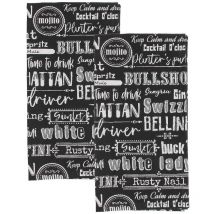 Lot de 2 torchons 50x70 cm en coton noir