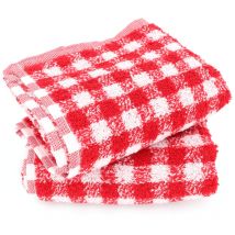 Lot de 2 torchons cuisine éponge squares vichy 50x50 cm