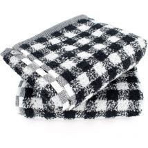 Lot de 2 torchons cuisine éponge squares vichy 50x50 cm