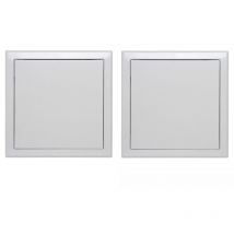 Lot de 2 trappes de visite métallique laquée blanche Semin 300 mm x 300 mm - ouverture poussez/lâchez - accès aux gaines techniques et conduites pour