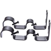 Lot de 2 tringles à rideaux, supports de rideaux, tringles à rideaux, accessoires pour décoration de rideaux (café)
