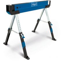 Scheppach - Tréteau d'atelier pliable MWB600 - Coupe de bois - Kit de 2 pièces - 589kg de charge - 61,8-82cm de hauteur de travail - pieds