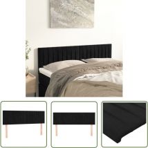 Bonnevie - The Living Store Têtes de lit 2 pcs Noir 72x5x78/88 cm Velours - Tête De Lit - Têtes De Lit - Tête De Lit Rembourrée - Tête De Lit Chambre
