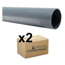 Arcanaute - 2 Tubes pvc évacuation NF-Me prémanchonné - diamètre 80 mm - 4 mètres - ép. 3,0 mm