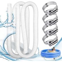 Coocheer - Lot de 2 Tuyau piscine,Tuyau piscine 32mm,Tuyau aspirateur piscine avec 4 colliers de serrage métalliques,Tuyau pompe piscine applicable à