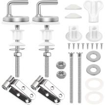 Cyslmuk - Lot de 2 Universel Fixation Abattant wc Toilettes à Charnière Fixations Attaches Charnière Abattant wc Toilette Charniere Abattant en Acier