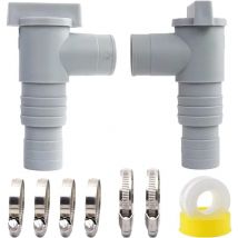 Lot de 2 Vanne d'entretien/d'arrêt pour Piscine avec Raccord de Tuyau de 32/38mm, Robinets d'arrêt pour Piscine, Vanne Piscine Double Split Tuyau
