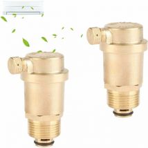 Lot de 2 vannes de purge automatiques DN15 en laiton avec limiteur de pression pour chauffe-eau solaire