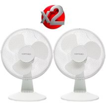 Optimea - Lot de 2 ventilateurs de table diamètre 30 cm oscillant 3 vitesses