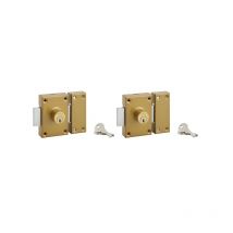 Serruprix - Lot de 2 verrous à double cylindre Ø25 x 40 mm, s'entrouvrant, 3 clés/verr.
