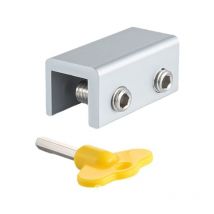 Cyslmuk - Lot de 2 Verrous de Coulissante pour Serrures de Fenêtre Coulissantes Réglables, Serrure de Fenêtre Coulissante