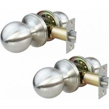 Lot de 2 verrous de porte en acier inoxydable, sans clé, boutons de porte intérieure, chambre, cuisine, salle de bain, buanderie
