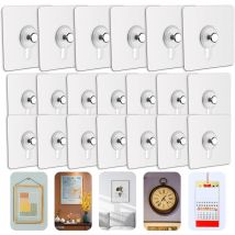 Lot de 20 Adhesif Accroche Tableau Sans Percer, Attache Cadre Adhésif Crochets pour Accroche Cadres Photo, Art Mural, Décoratives, Sans Trou