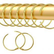Lot de 20 anneaux de rideau à ouvrir, anneaux de rideaux de 50 mm, anneaux de rideau, clips de rideau de douche, pinces en métal pour rideaux et