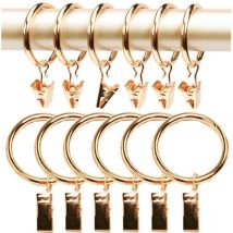 Lot de 20 anneaux de rideaux en métal, pinces à rideaux, crochets de rideaux tout usage pour rideaux et tringles à rideaux