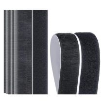 Cyslmuk - Lot de 20 Bandes Auto-adhésives, Bandes Velcro Noires et Blanches, Bandes Velcro Réutilisables, Bandes à Forte Adhésion, Bandes Velcro