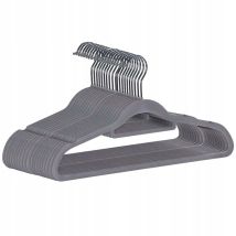 Cintre pantalon – 20 pièces – Velours gris – Plastique, métal – AWELCO
