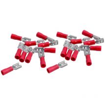 Lot de 20 cosses hifi femelles rouges pré-isolées