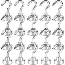 Galozzoit - Lot de 20 crochets magnétiques, 6kg + aimant puissant avec crochet pour réfrigérateur, crochet de croisière robuste pour plafond, crochet