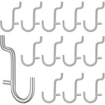 Lot de 20 crochets pour panneau perforé en acier inoxydable pour présentoir de bijoux et clés
