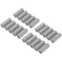 Lot de 20 écrous de couplage hexagonaux M6 x 1 L25 mm en acier inoxydable pour tiges filetées, boulons, goujons, vis mécaniques