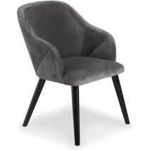 Cotecosy - Lot de 20 fauteuils Liberto Velours Gris