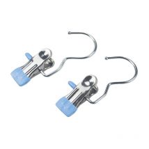 Lot de 20 Pince à cintres, crochet métallique, crochet rotatif à 360 °, crochet de ceinture multifonctionnel, bleu