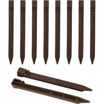 Lot de 20 piquets d'ancrage au sol en plastique de 24 cm - Piquets d'ancrage au sol - Piquets d'ancrage de jardin - Piquets de fixation pour bordure