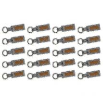 Feiyue - Lot de 20 porte-clés en bois brut, porte-clés rectangulaires en cuir, vierges en bois de noyer avec porte-clés