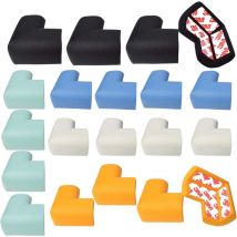 Lot de 20 protections d'angle et protections de bord, protections de pare-chocs en mousse souple, couvertures d'angle, multicolore