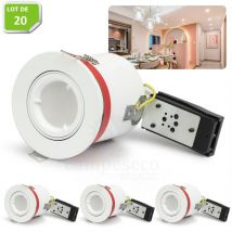 Lampesecoenergie - Lot de 20 Spot Encastrable bbc Orientable diametre 100mm avec douille et ampoule GU10 5W Blanc Neutre