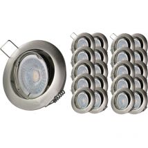 Lampesecoenergie - Lot de 20 Spot encastrable alu brossé orientable led 230v 7w blanc neutre 38°