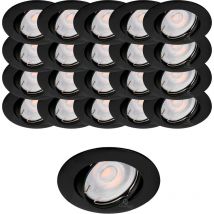Lampesecoenergie - Lot de 20 Spots Aluminium Orientable Noir Mat avec GU10 led de 5W eqv. 50W Blanc Neutre 4000K