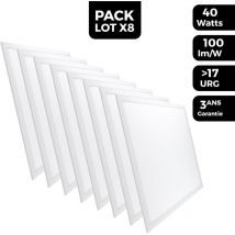 Dalle LED 600x600 40W lot de 8 pcs Blanc Neutre 4000k Haute