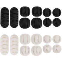 Lot de 20 supports de câbles pour la maison, organiseurs de câbles de bureau