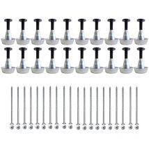 Lot de 20 supports de rail réglable 30/60 mm Sixbox 20 vis bois Ø5,0x80 tête fraisée tx Sixbox