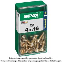 Boîte 20 unités. vis a bois Spax cab. plat yellox 4.5x16mm Spax