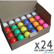 Lot De 24 Ampoules Led B22 1,5w (équivalent 15w) Pour Guirlande Extérieure Limão Non-dimmable