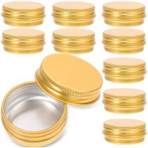 Feiyue - Lot de 24 boîtes de conserve en aluminium, boîtes rondes en métal, conteneurs avec couvercle à vis, petits pots vides