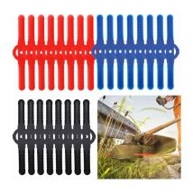 Lot de 24 couteaux de débroussailleuse rouge - Coupe-bordure en plastique - Outil de jardin - Lame de rechange pour coupe-bordure sans fil