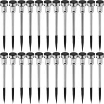 Lot de 24 lampes solaires led écologiques Diffusion d'une lumière colorée avec Piquet terre