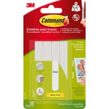 Lot de 24 languettes adhésives Cadres fins blanc - Command