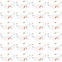 Famille - gabrielle Lot de 24 Lunettes de Sécurité Transparentes - Lunettes de Protection avec Verres en Plastique, Pont-de-Nez et Embouts de