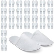 Lot de 24 paires de chaussons antidérapants jetables à bout fermé pour hôtels et spa