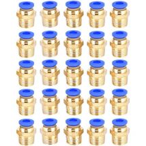 Lot de 25 raccords rapides G1/4 pc6-02 pour tuyau et outils pneumatiques