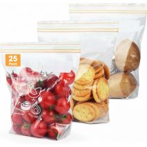 Fei Yu - Lot de 25 sachets hermétiques pour conservation des aliments et congélation, Sacs à sandwich réutilisables (Taille m)