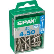 Lot de 25 vis inox tête fraisée torx Diam.4 mm x L.50 mm - Spax